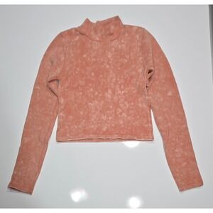 Aeropostale Seamless Top‎ Medium Mock Neck Long Sleeve Coral Crop Top